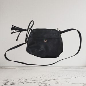 Roots Black  Cute Crossbody Bag with Tassel